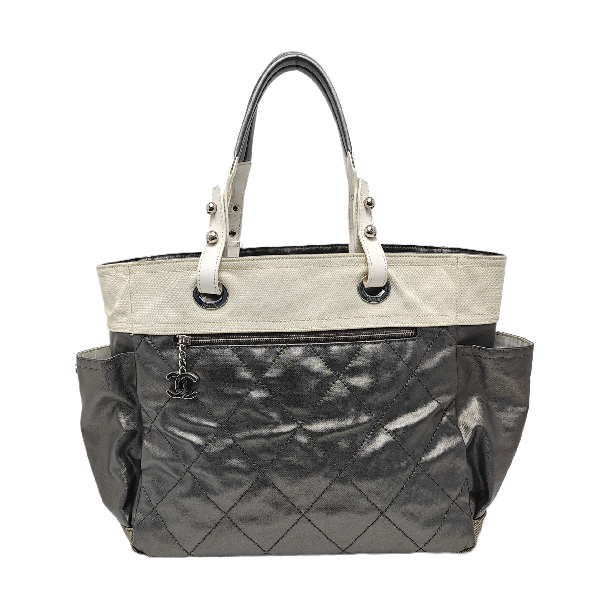 PARIS BIARRITZ Large Quilted Coated Canvas Gray