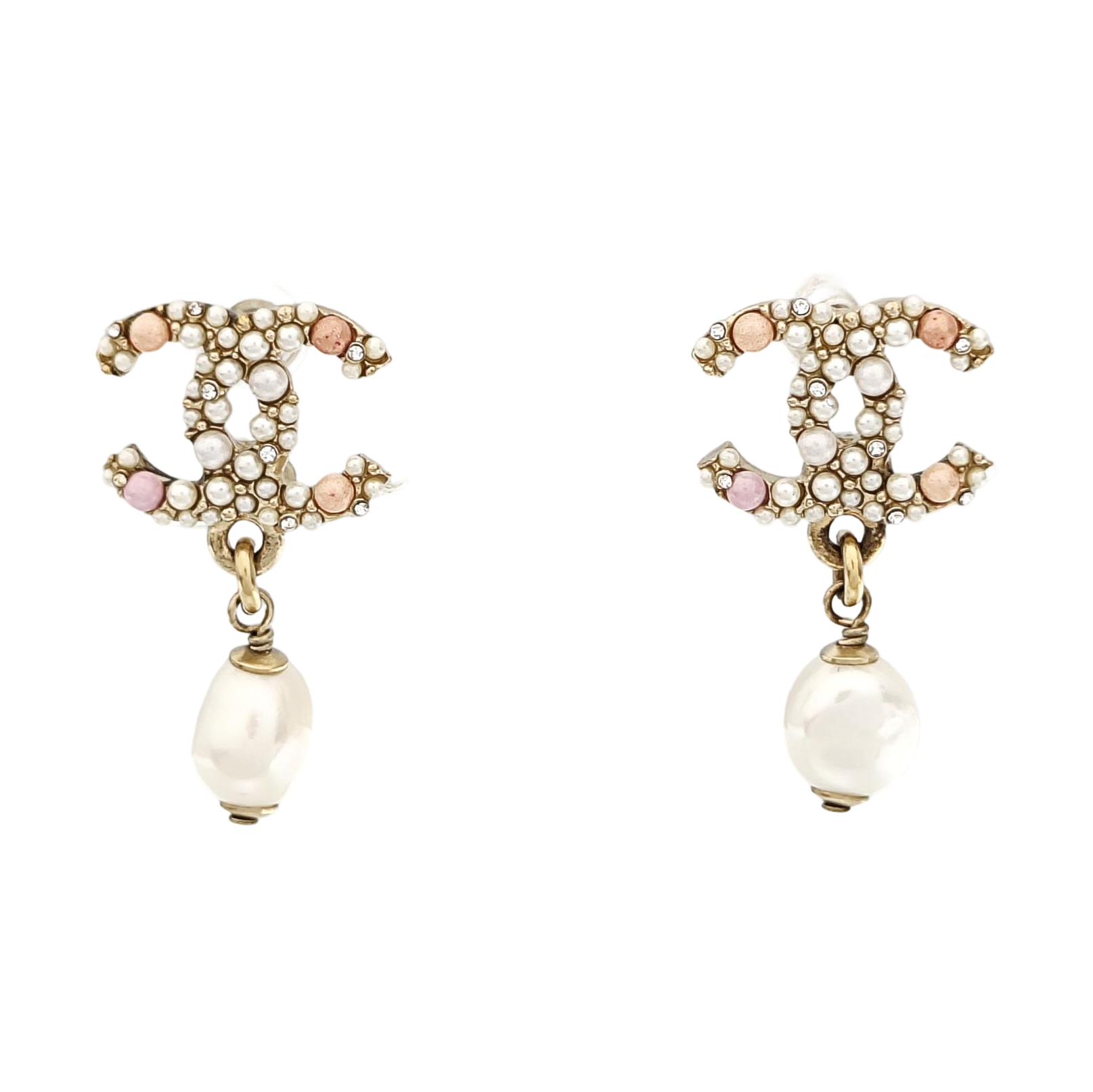 CC Logo Metal Gold Earrings