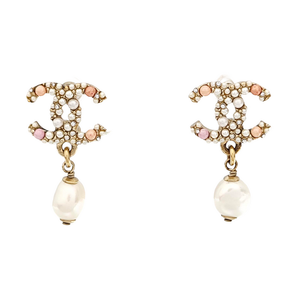 CC Logo Metal Gold Earrings