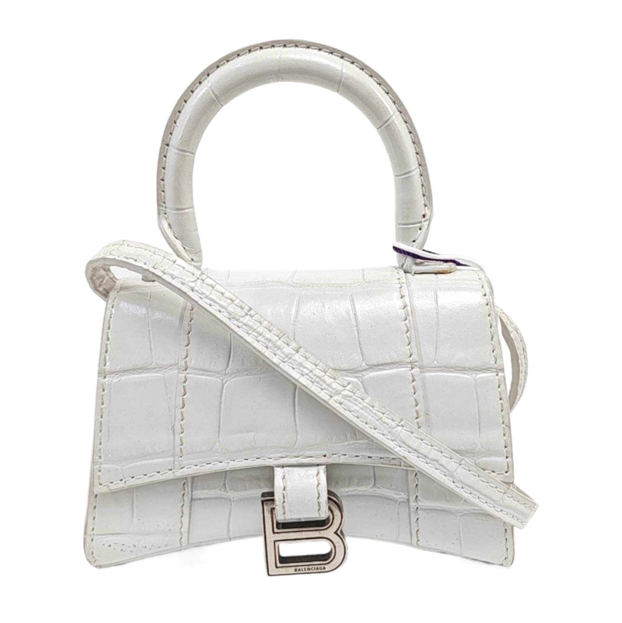 Hourglass Mini Calfskin White