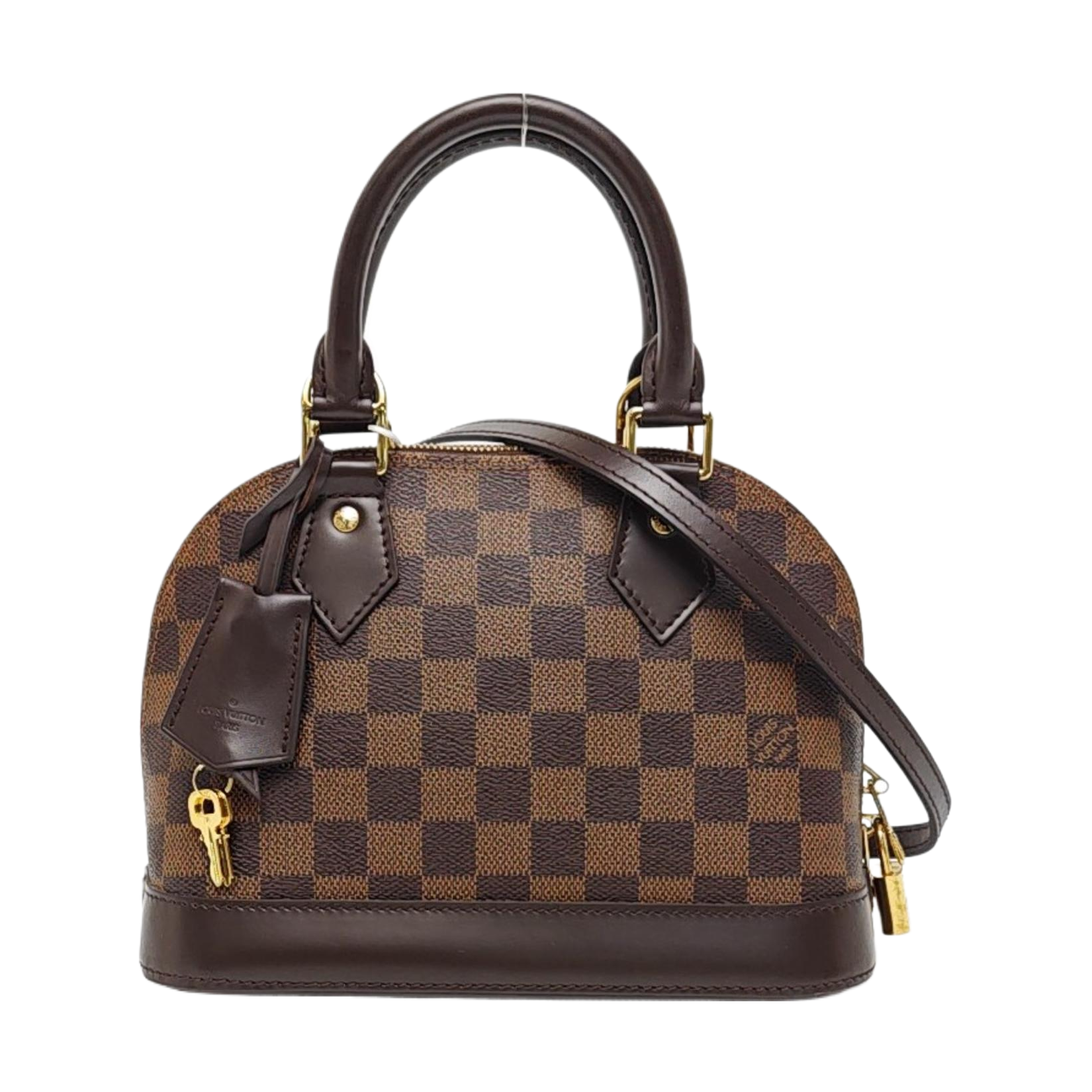 ALMA BB Damier Ebene Coated Canvas Brown