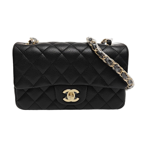 CLASSIC FLAP Mini Quilted Grained Calfskin Black
