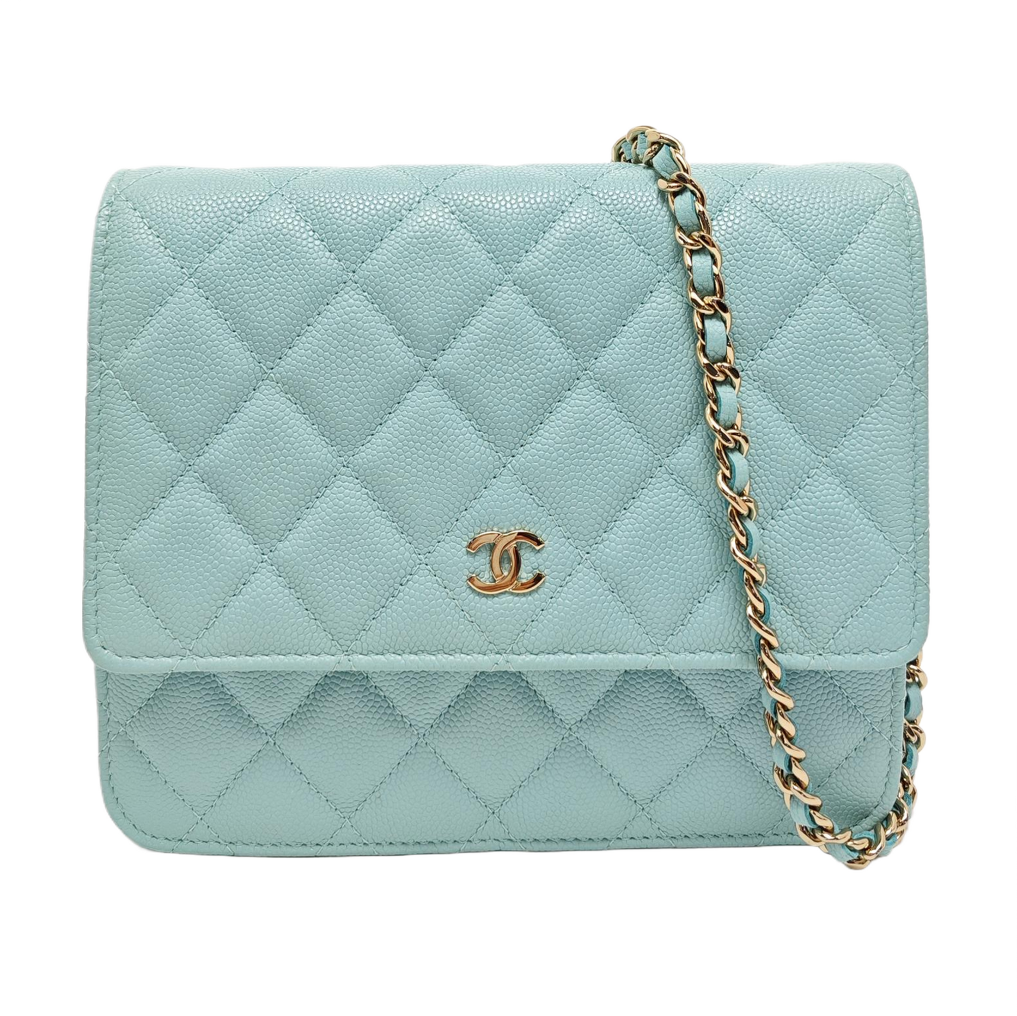 Quilted Grained Calfskin Blue