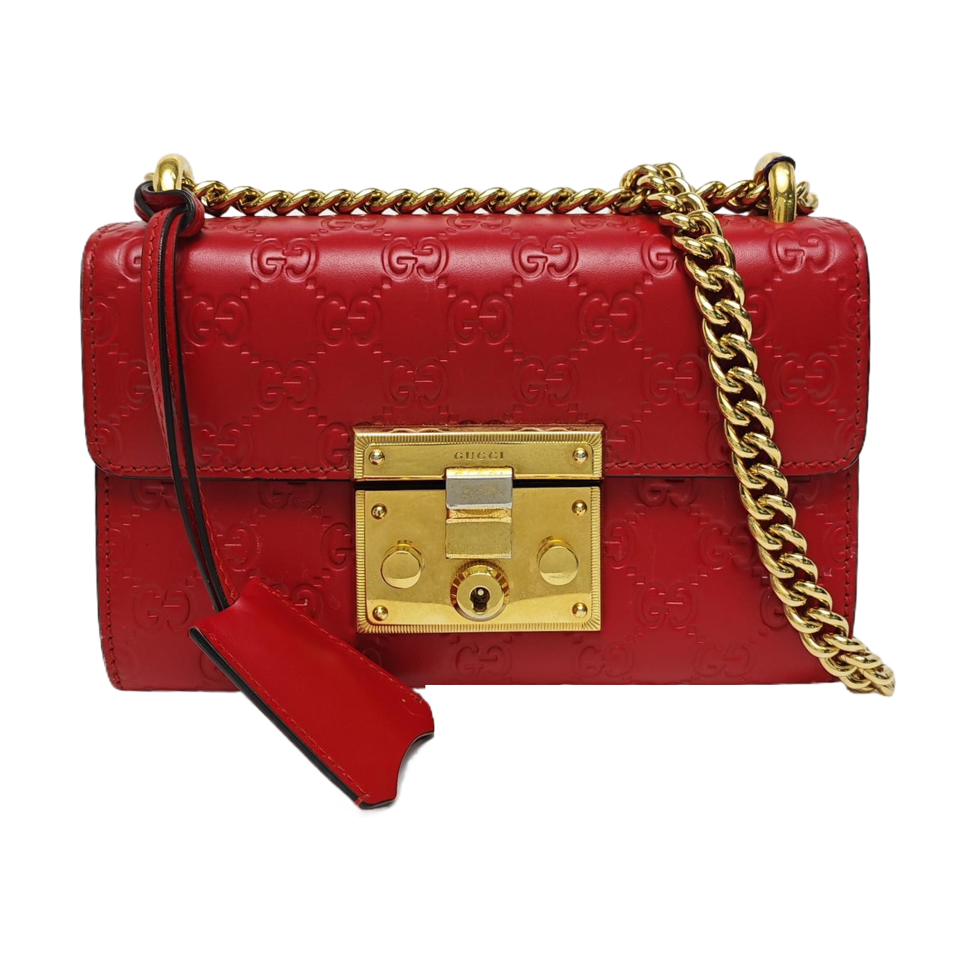 Padlock Small Monogram Calfskin Red