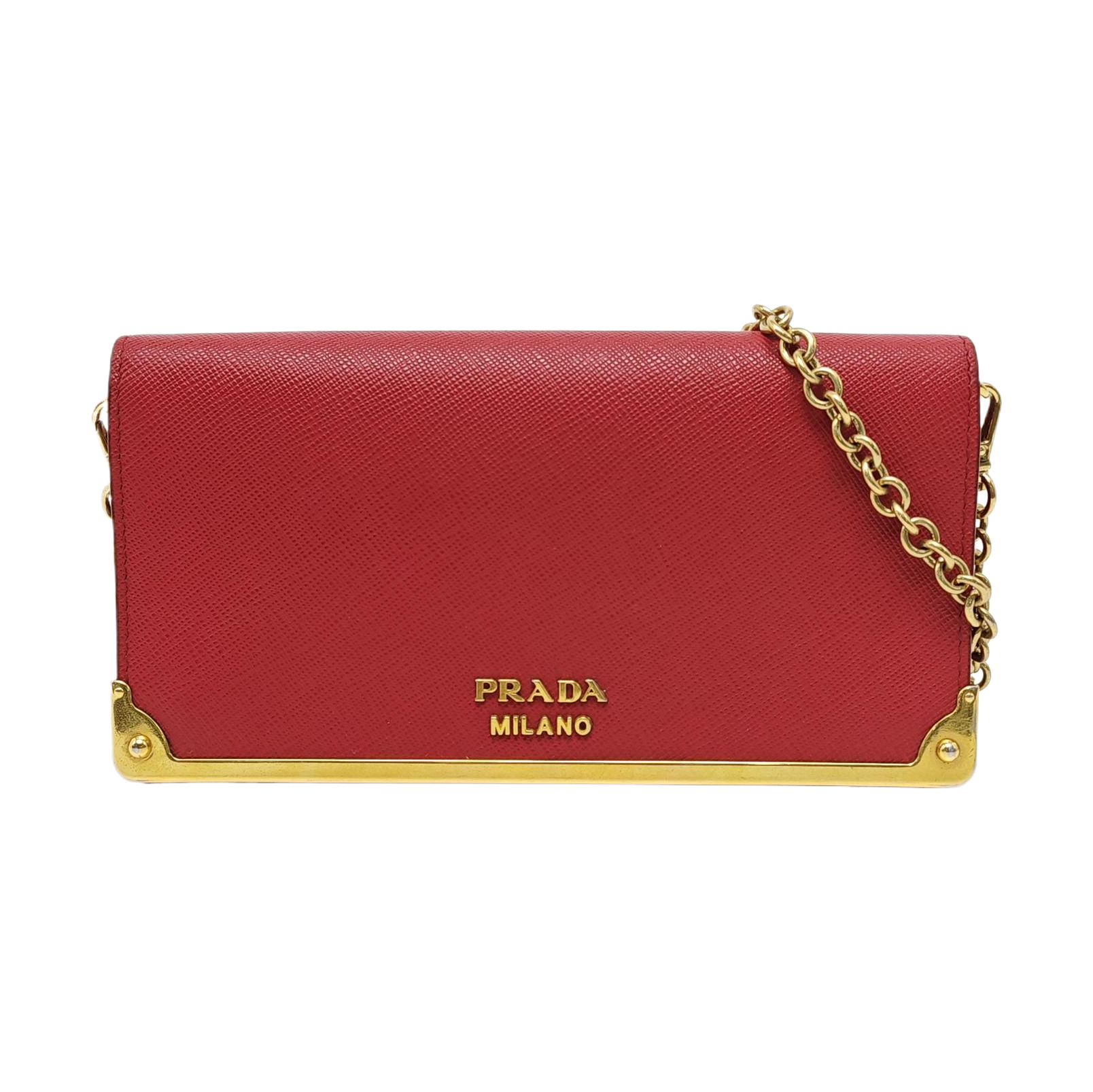 Saffiano Calfskin Shoulder Bag Red
