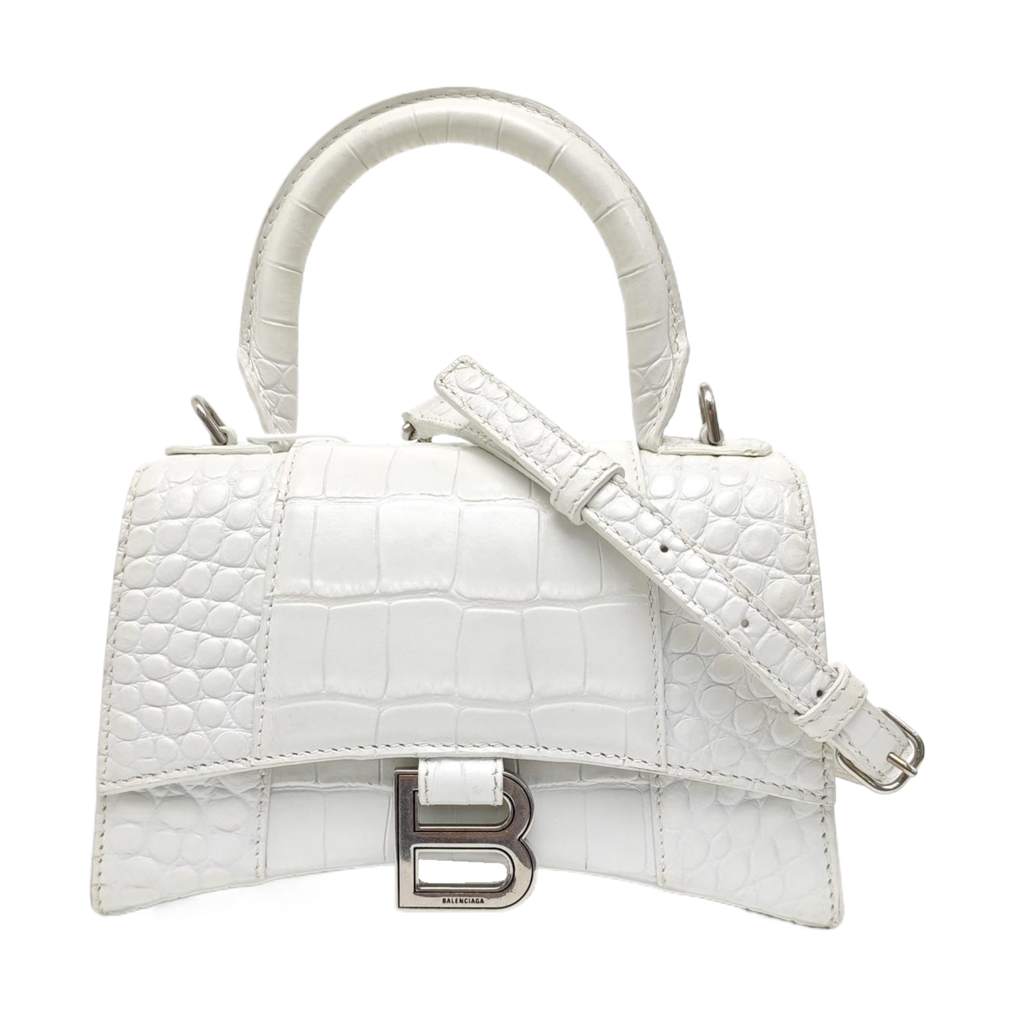 Hourglass Small Calfskin White