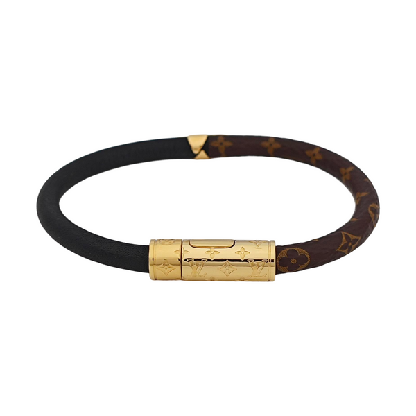 DAILY CONFIDENTIAL Leather Brown Bangle