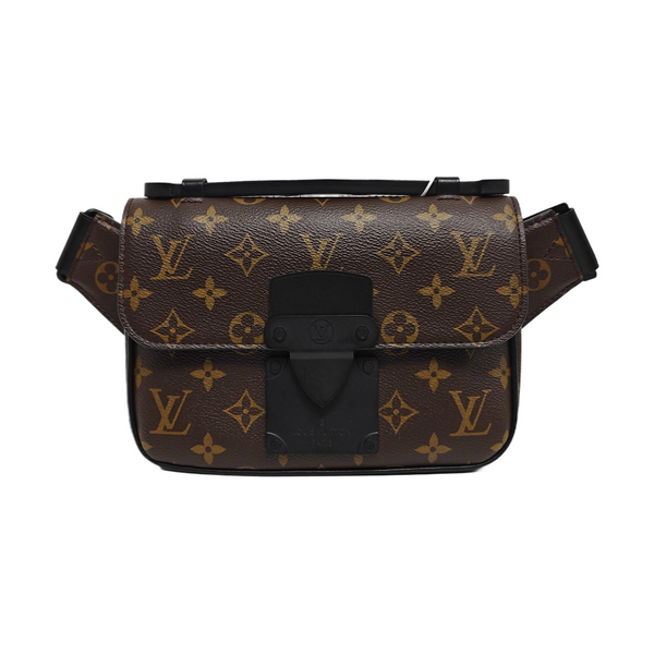 S LOCK Monogram Coated Canvas Brown