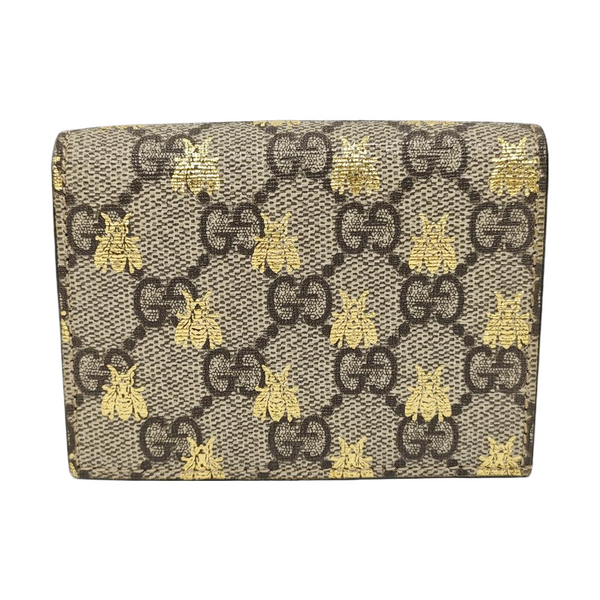 GG Supreme Monogram Coated Canvas Beige Card Holder