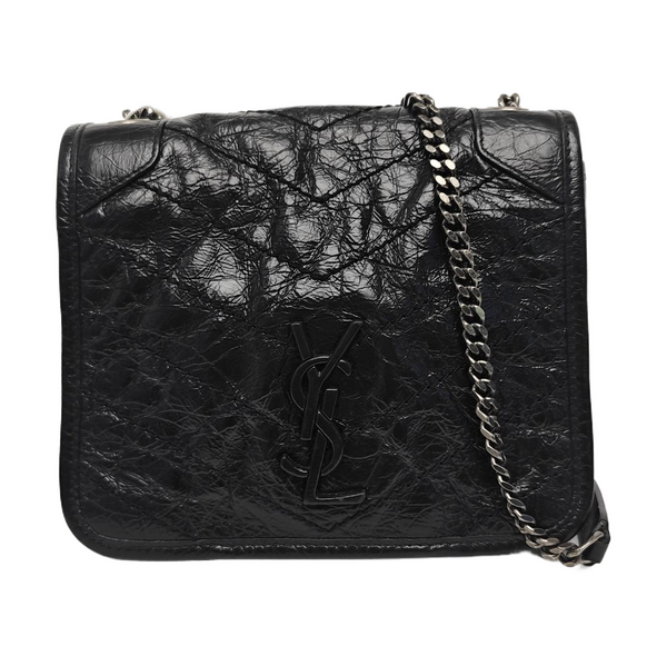 NIKI Mini Chevron Calfskin Black