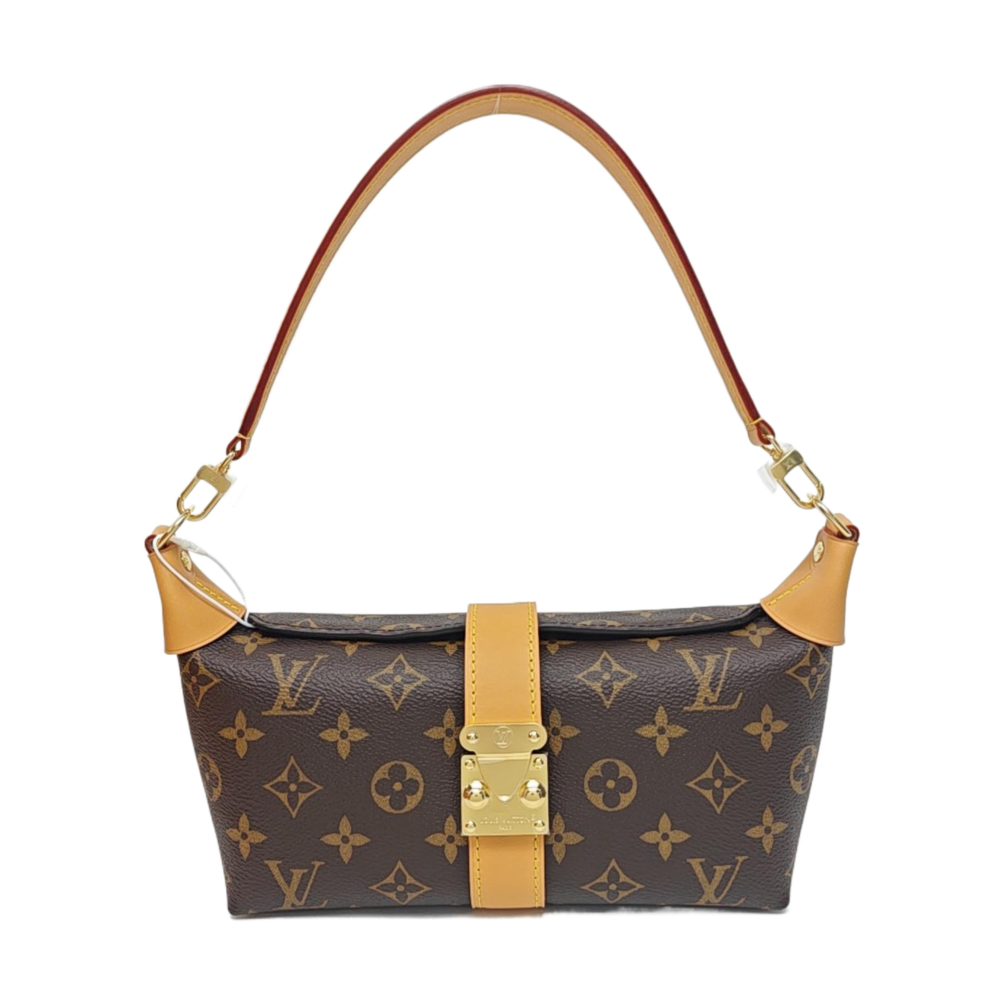 Pochette Mia Monogram Coated Canvas Brown