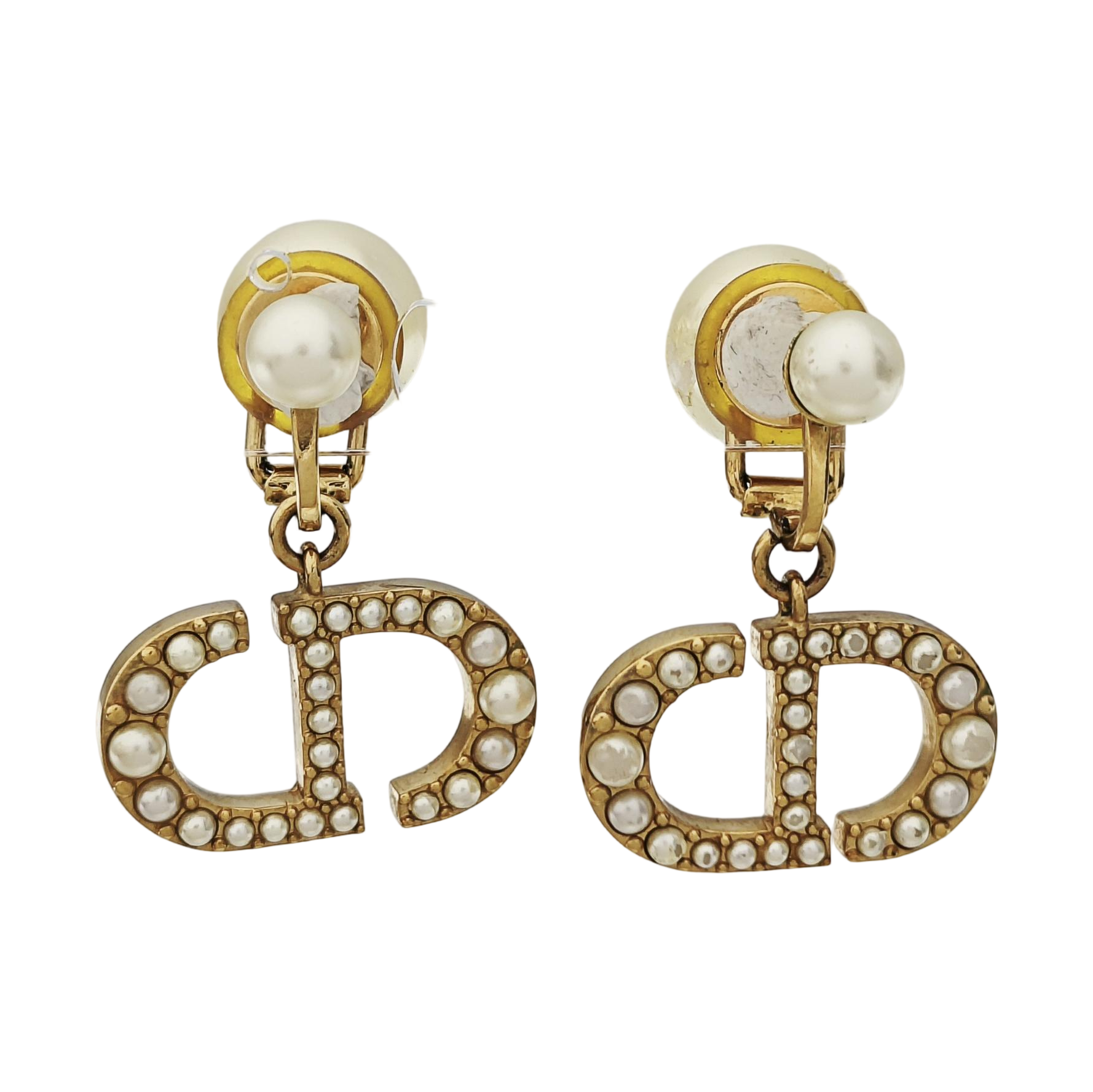 Faux Pearl White Clip On Earrings