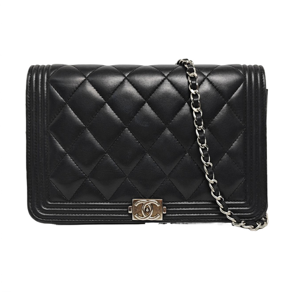 BOY CHANEL Mini Quilted Lambskin Black