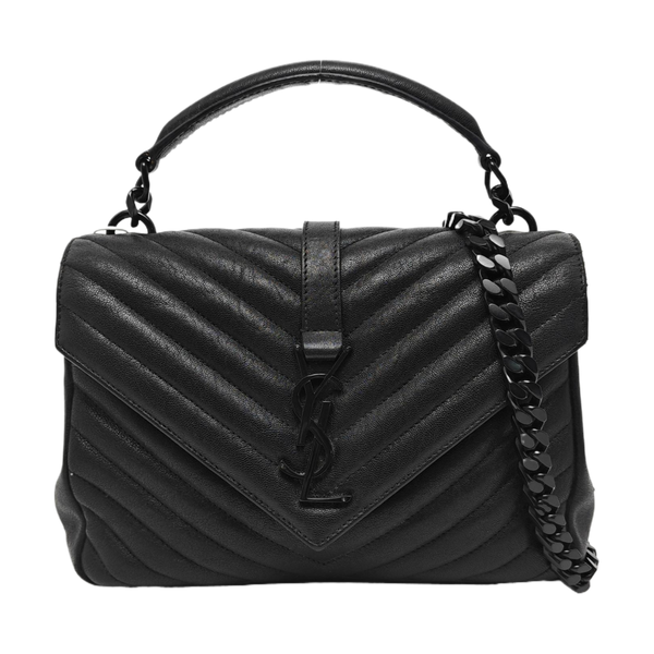 COLLEGE Medium Chevron Lambskin Black