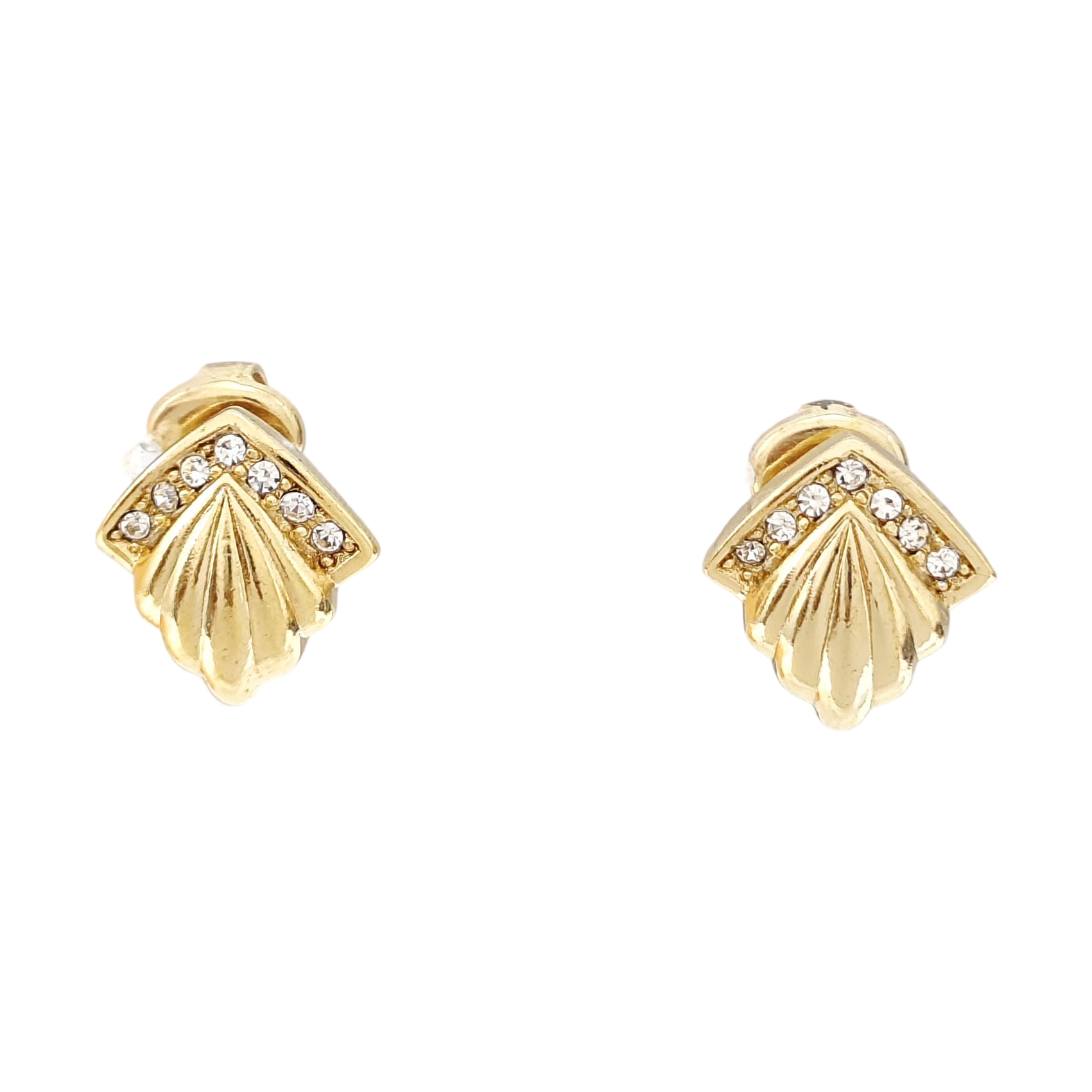 Twist Round Lab-Grown Diamond Gold Clip On Earrings