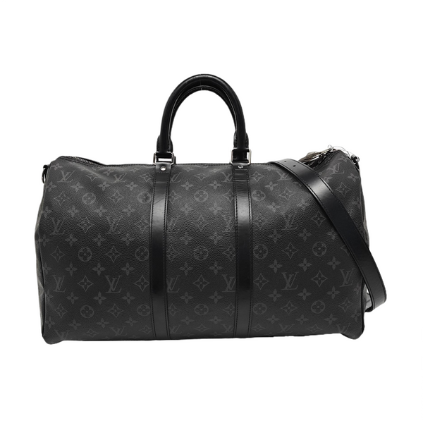 KEEPALL 45 Monogram Coated Canvas Black