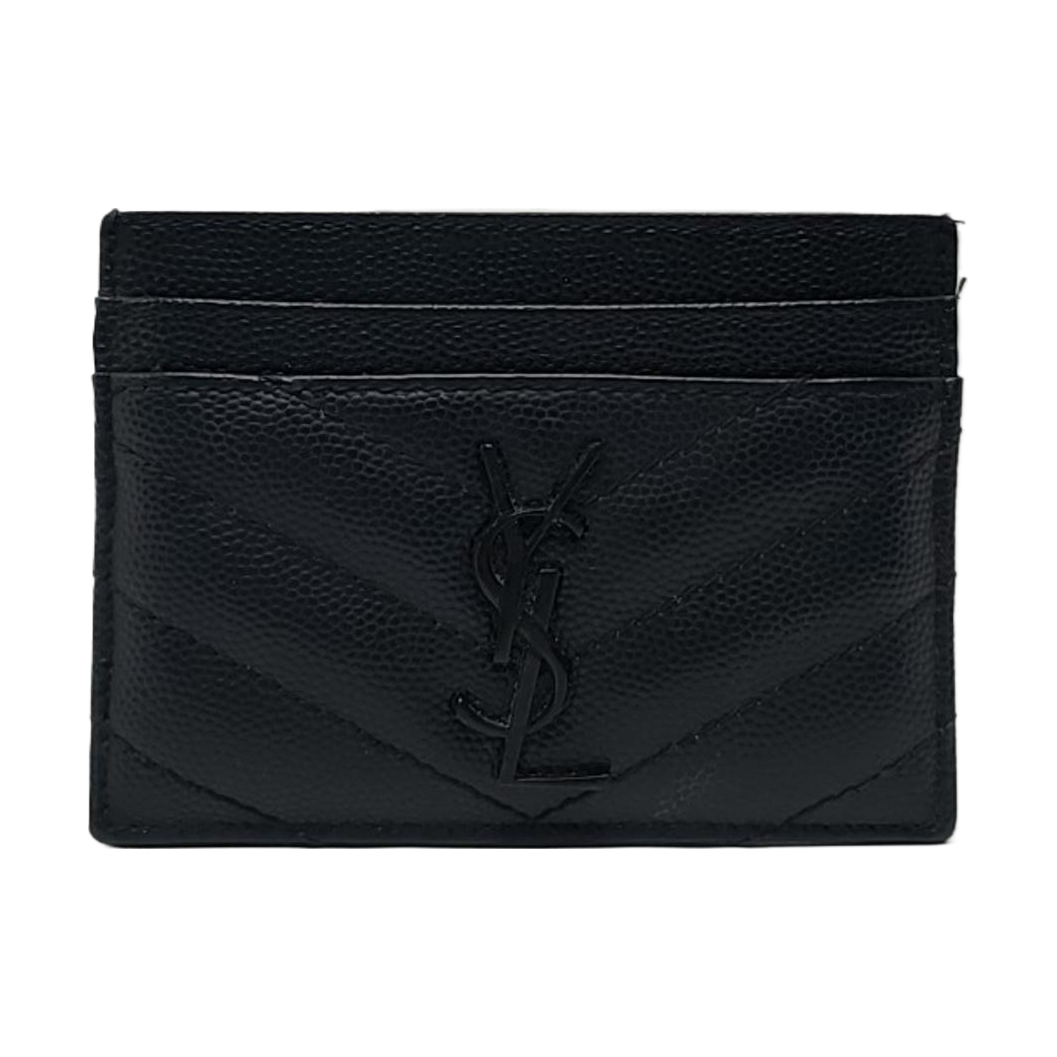 MONOGRAM Quilted Calfskin Black Card Holder