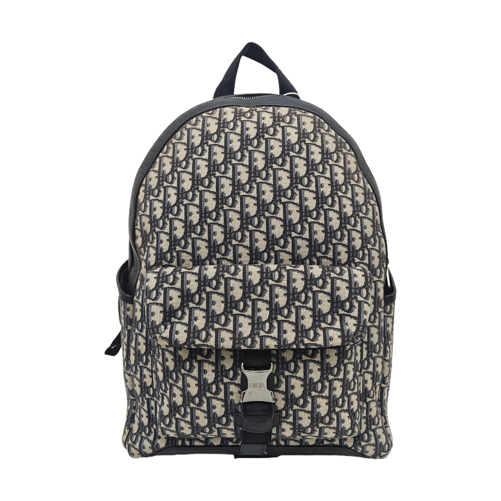 Oblique Canvas Backpack Beige