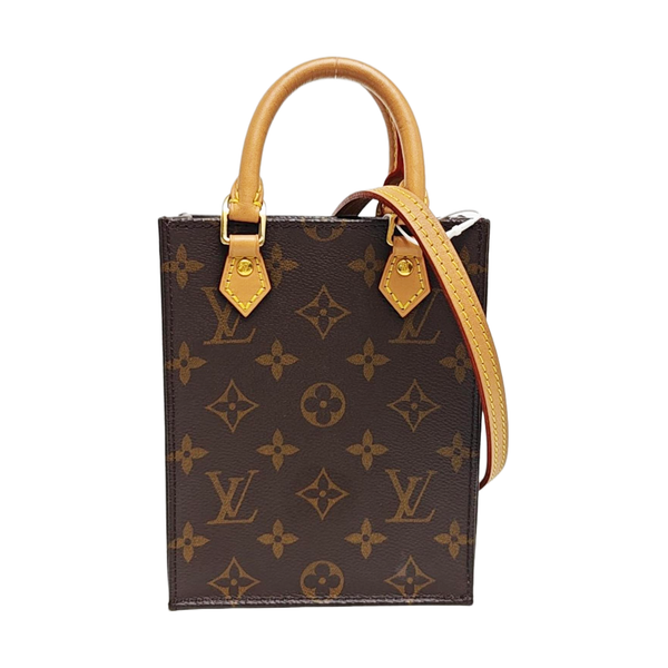 SAC PLAT Mini Monogram Coated Canvas Brown
