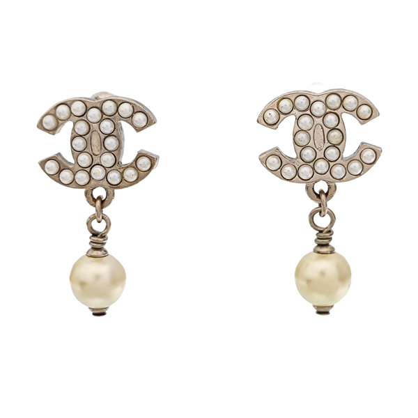 CC Logo Metal Silver Earrings