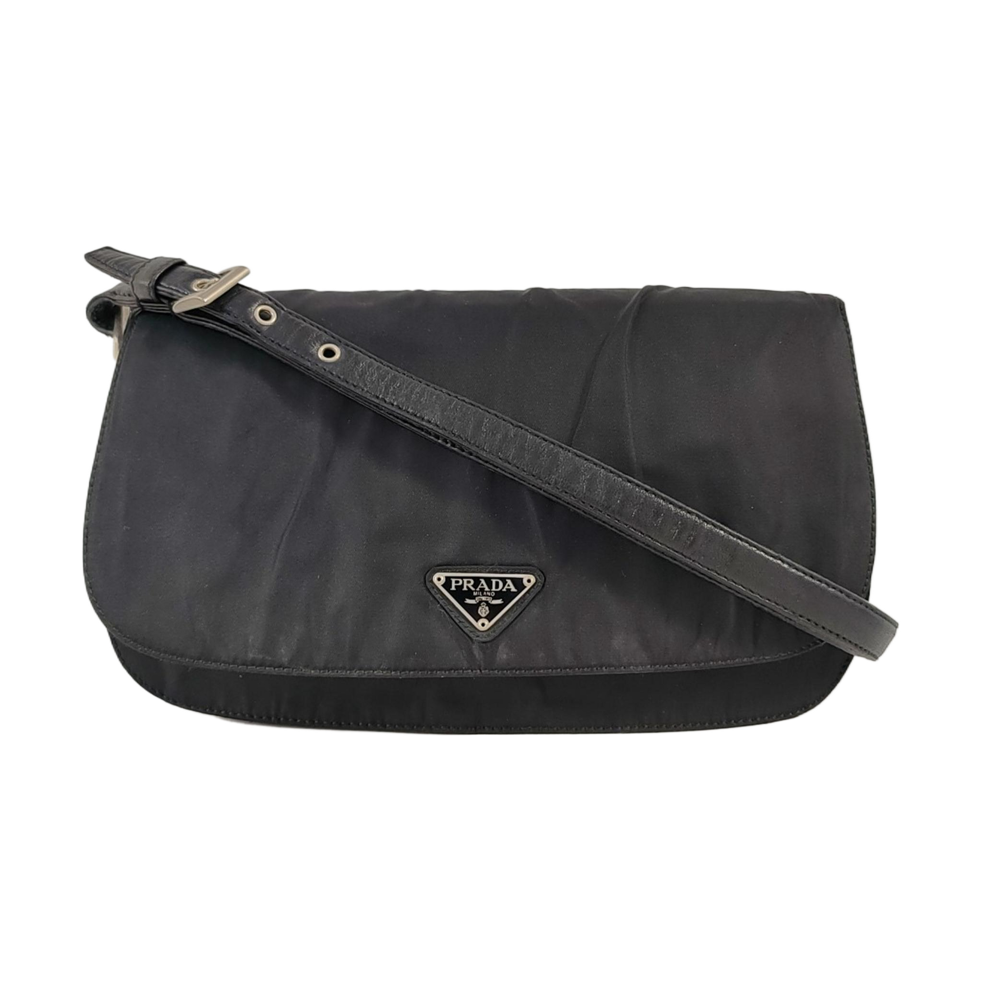 Nylon Shoulder Bag Black