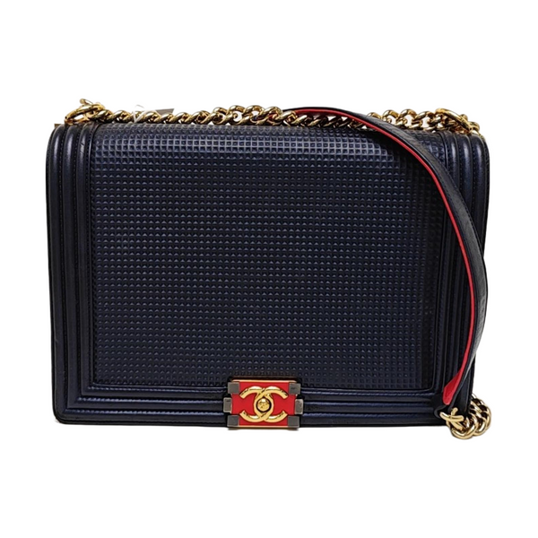 BOY CHANEL Large Lambskin Blue