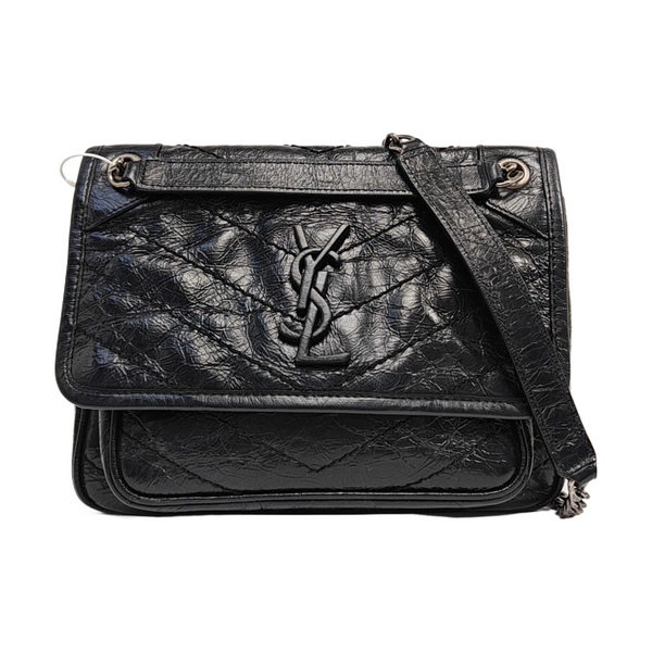 NIKI Small Chevron Calfskin Black