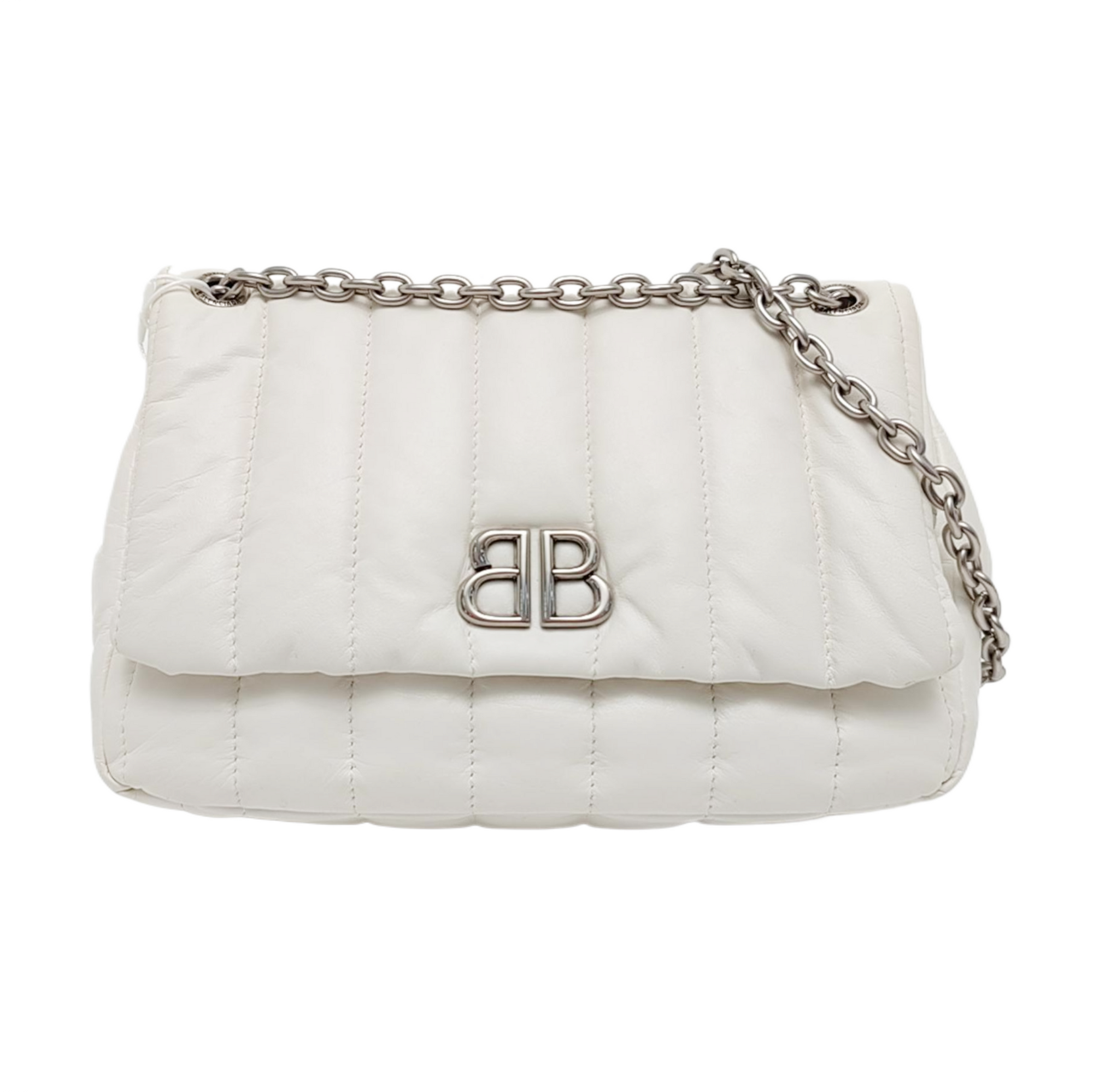BB Quilted Calfskin White