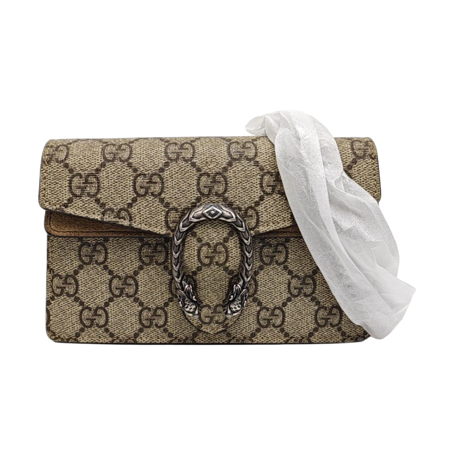 Dionysus Super Mini Monogram Coated Canvas Beige