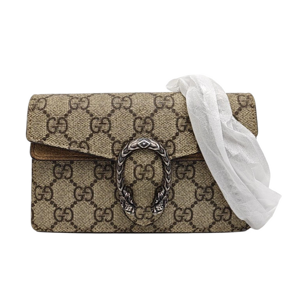 Dionysus Super Mini Monogram Coated Canvas Beige