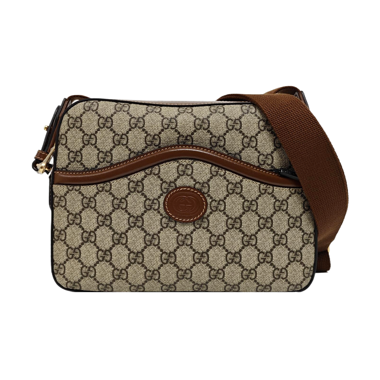 Monogram Coated Canvas Shoulder Bag Black