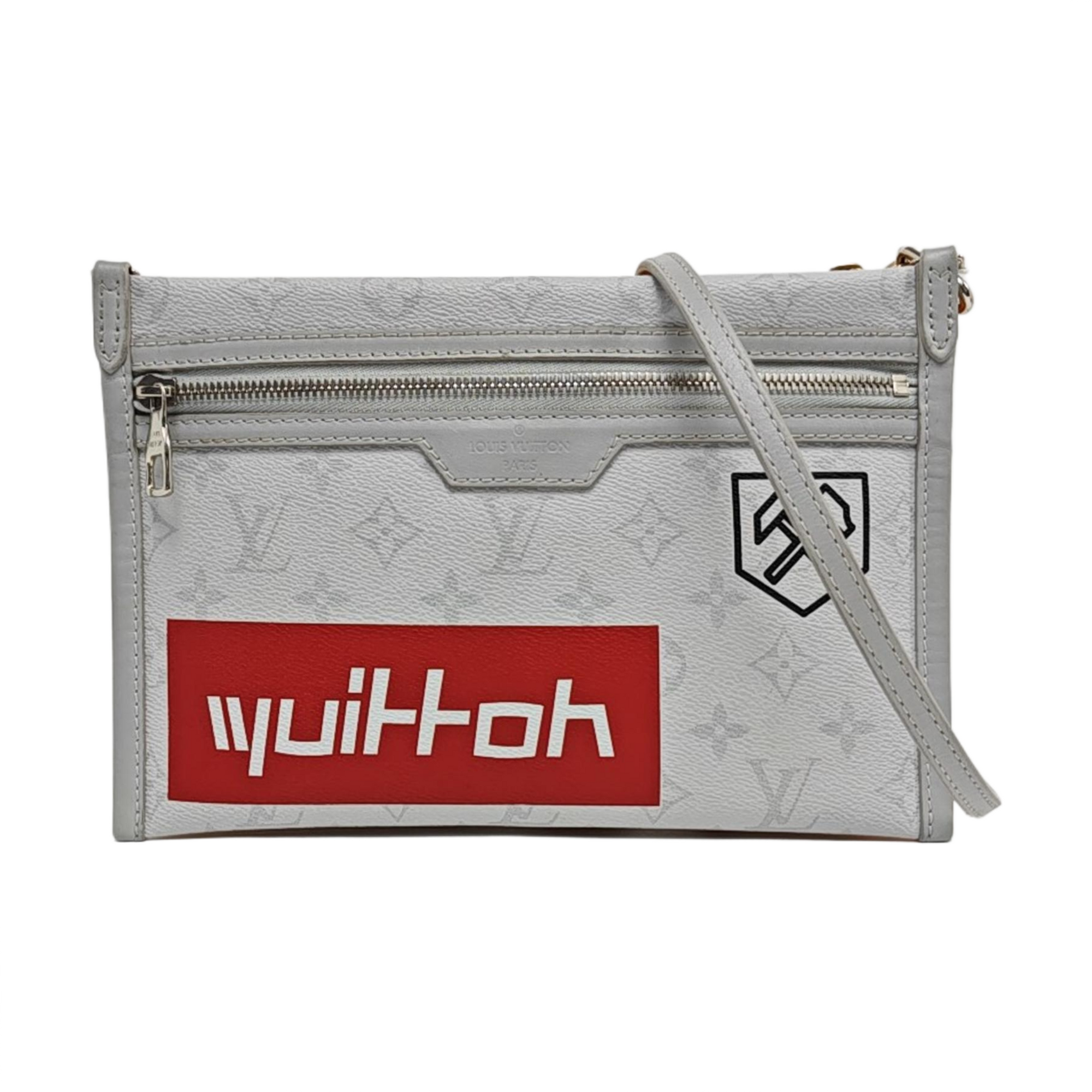FLAT Monogram Coated Canvas Gray