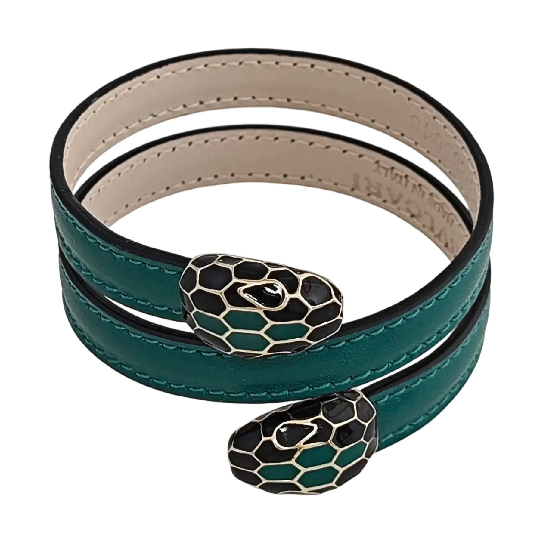 SERPENTI Brass Green Bangle