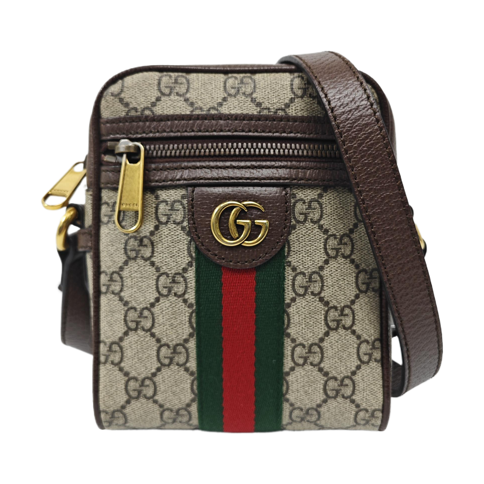 Ophidia Small Monogram Coated Canvas Beige