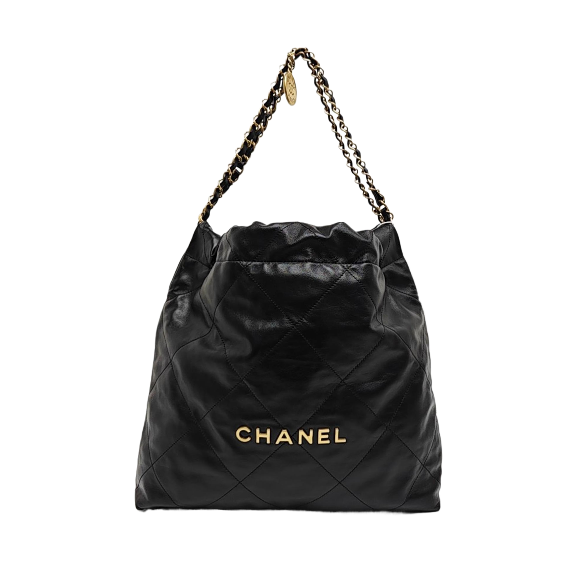 CHANEL 22 Medium Quilted Calfskin Black