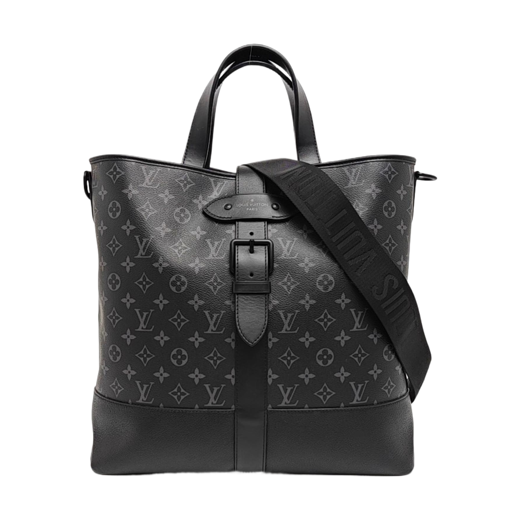 Monogram Coated Canvas Shoulder Bag Black
