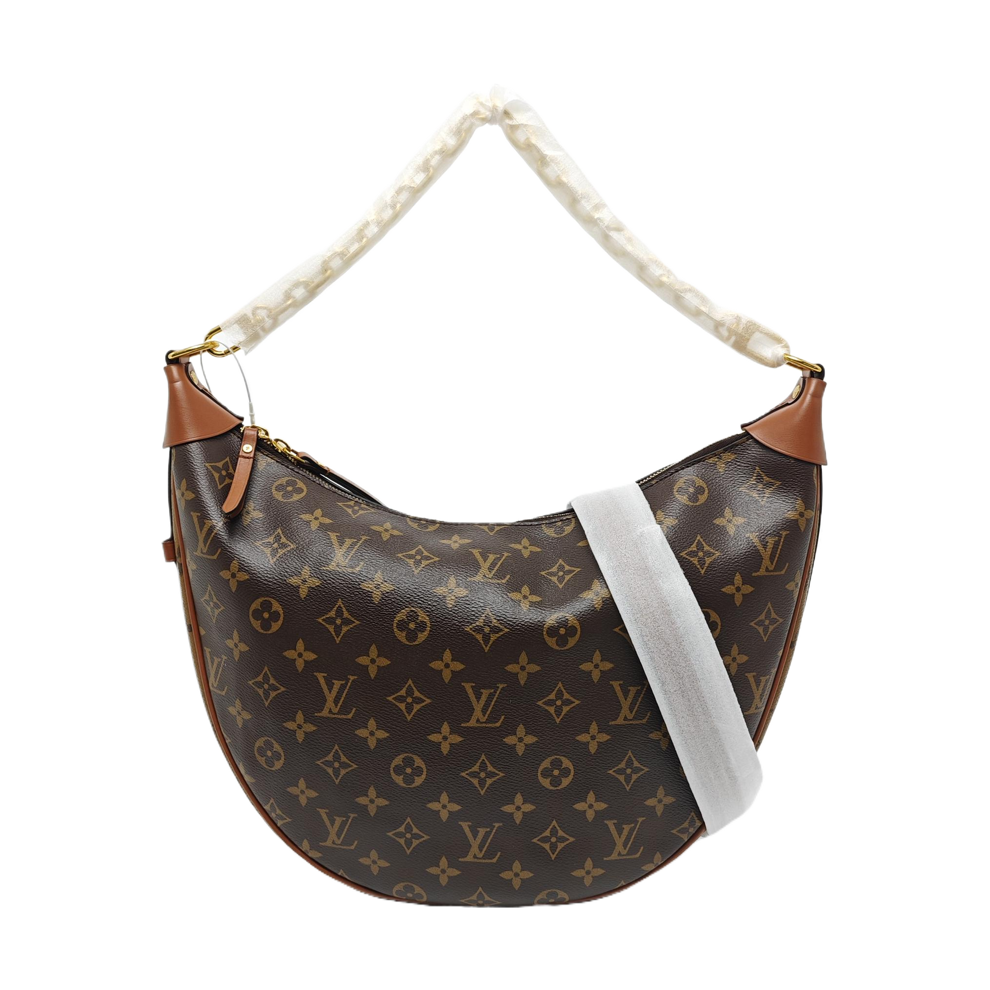 LOOP HOBO Monogram Coated Canvas Brown