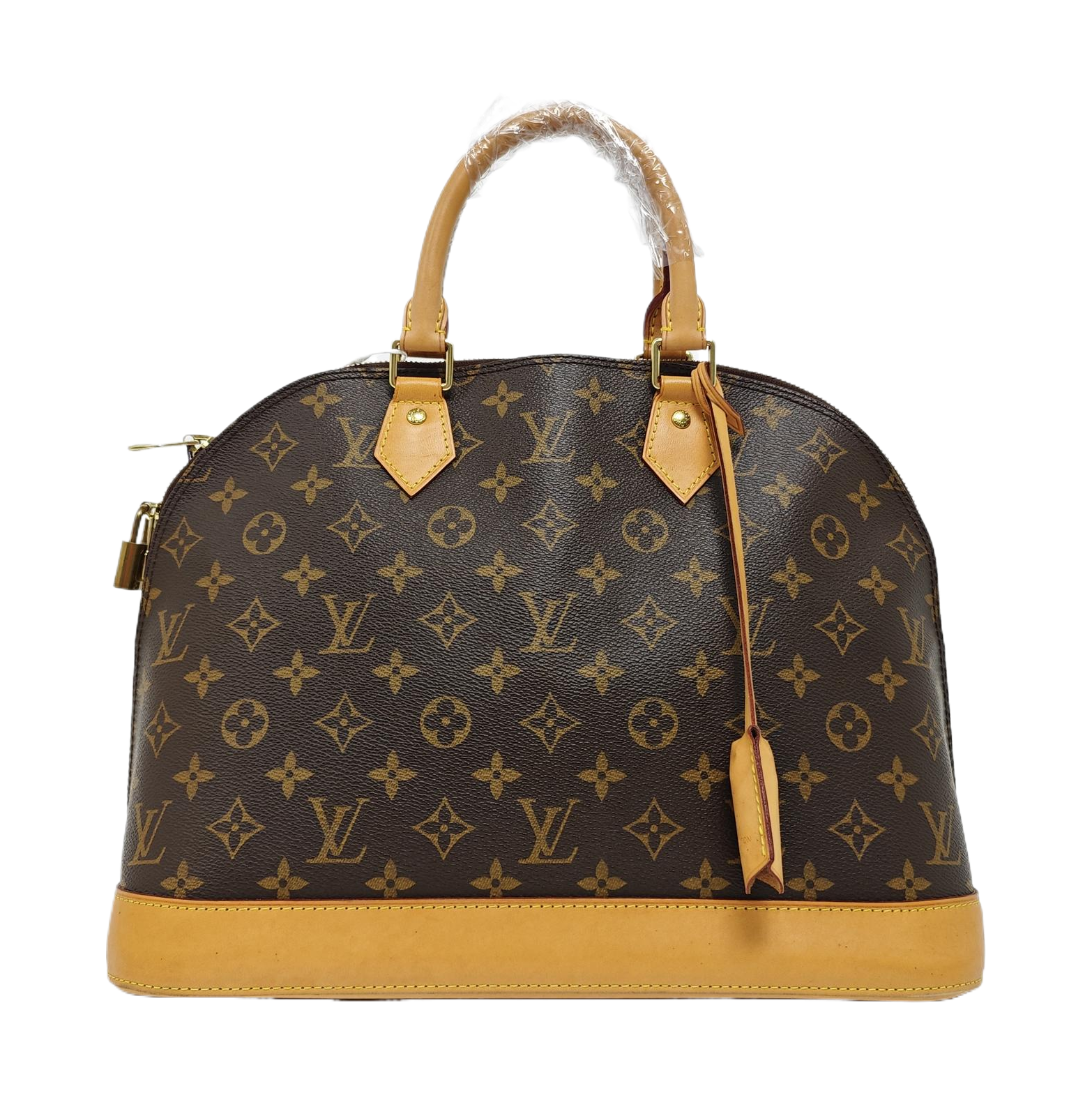 ALMA MM Monogram Coated Canvas Brown