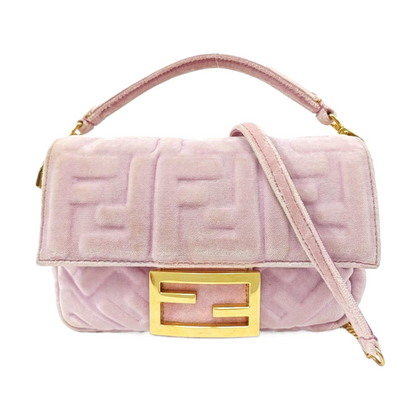 Bolso baguette Mini de tela rosa