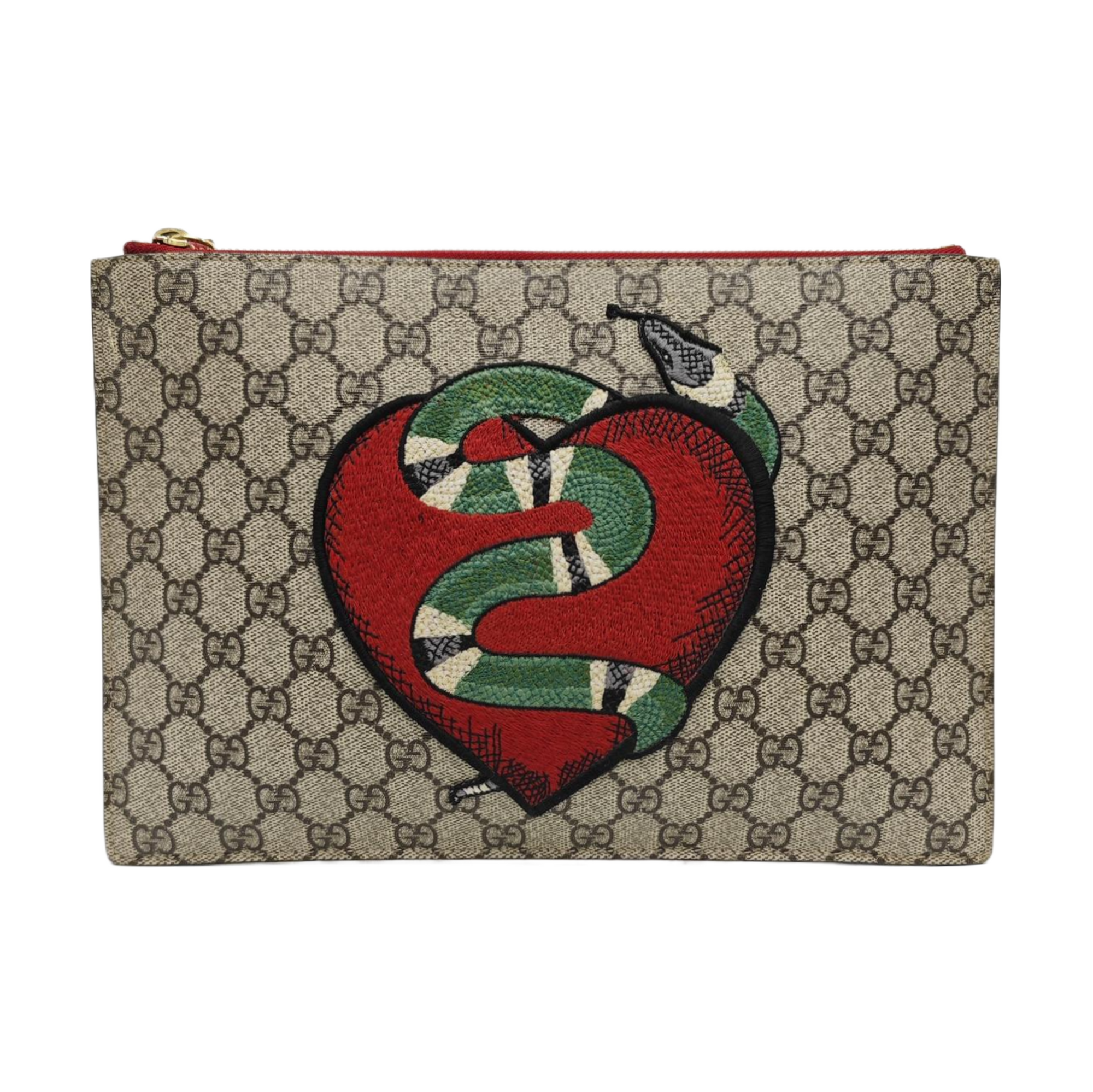 Monogram Coated Canvas Clutch Beige