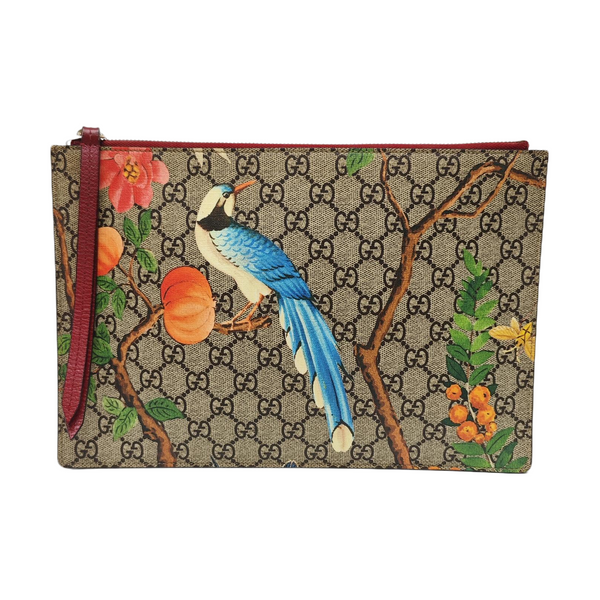 GG Blooms Monogram Coated Canvas Beige
