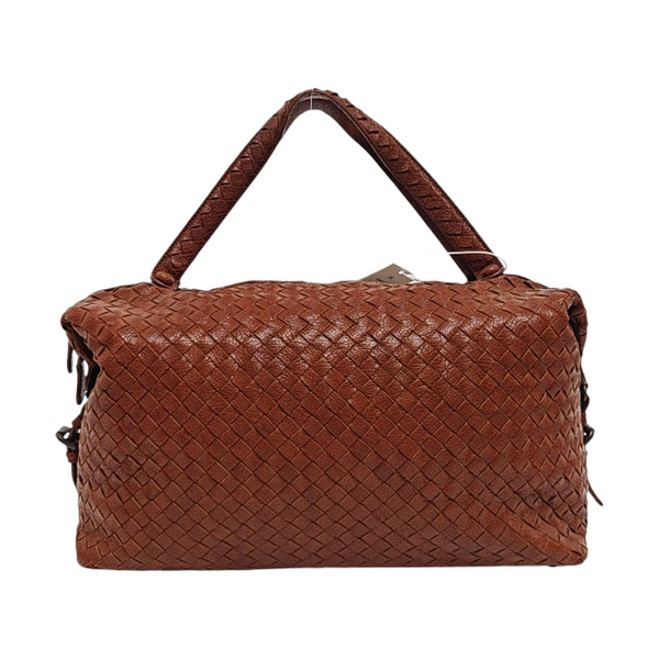 Calfskin Top Handle Bag Brown