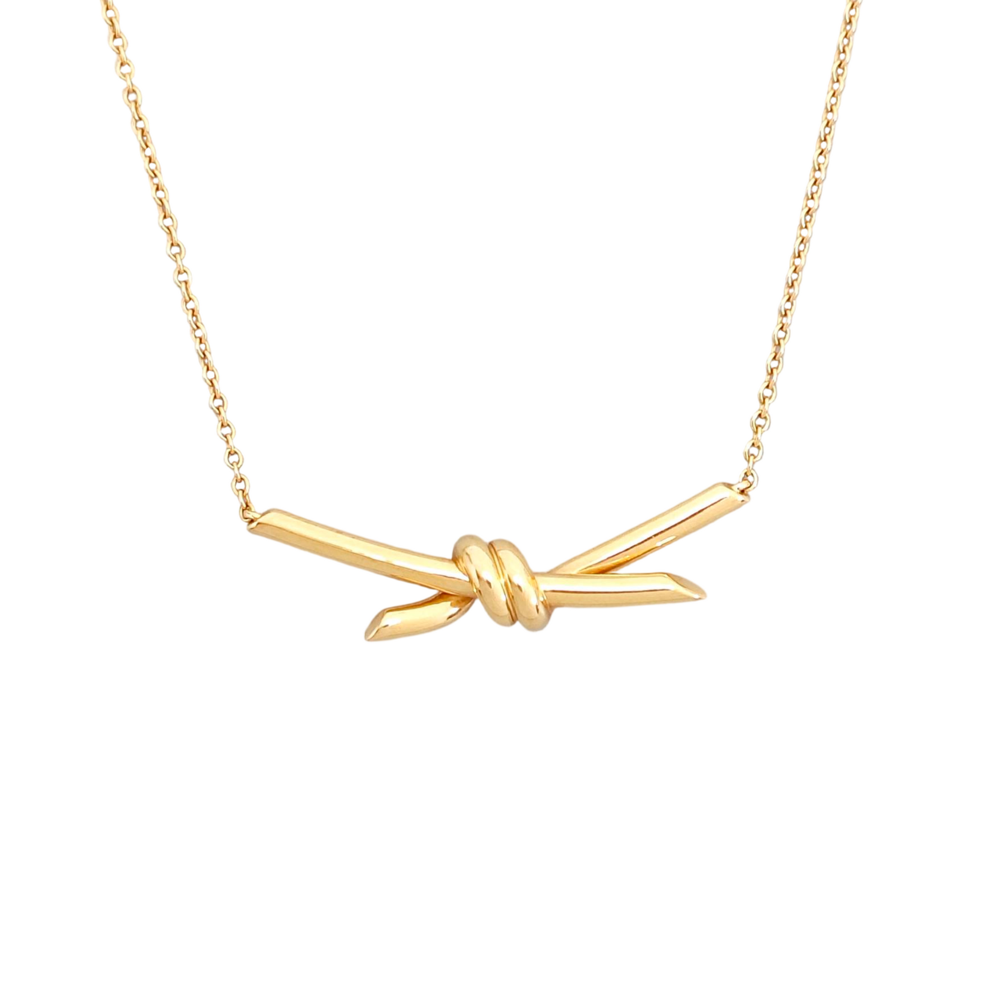 Tiffany Knot 18k Rose Gold Necklace