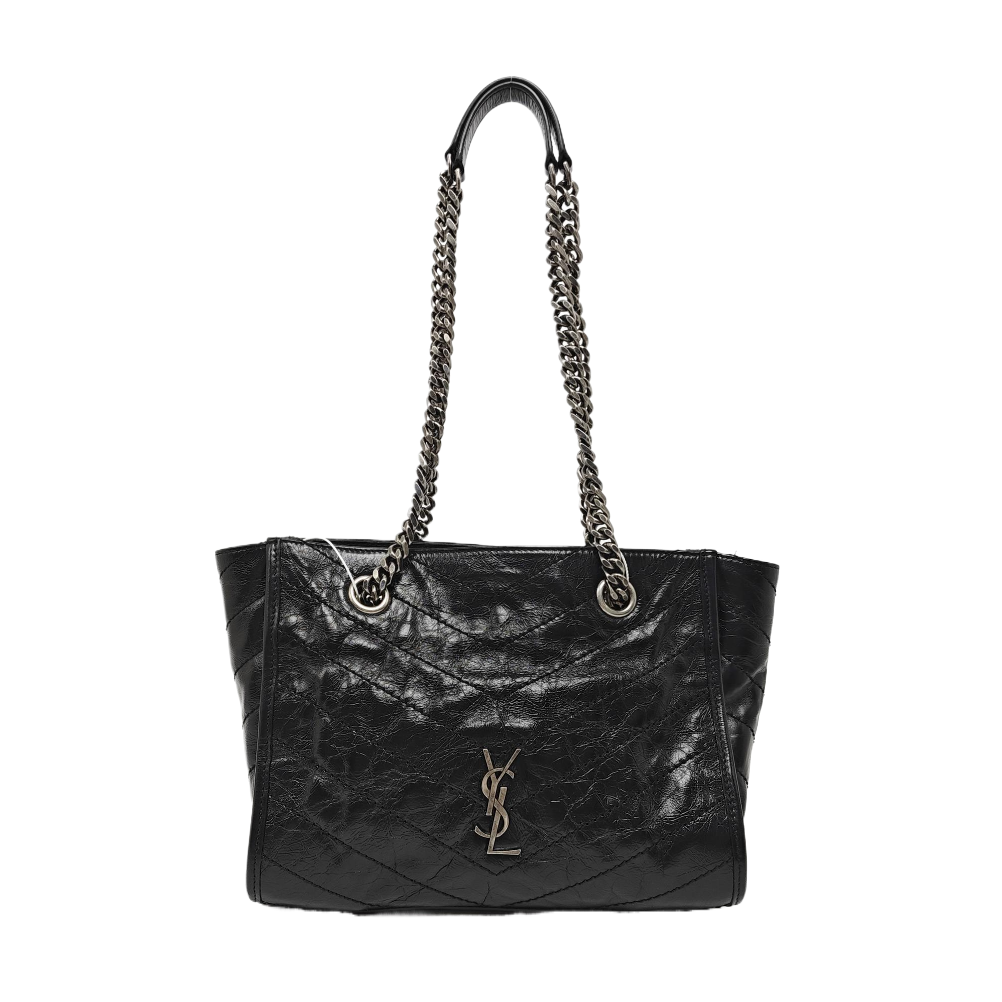 NIKI Small Chevron Calfskin Black