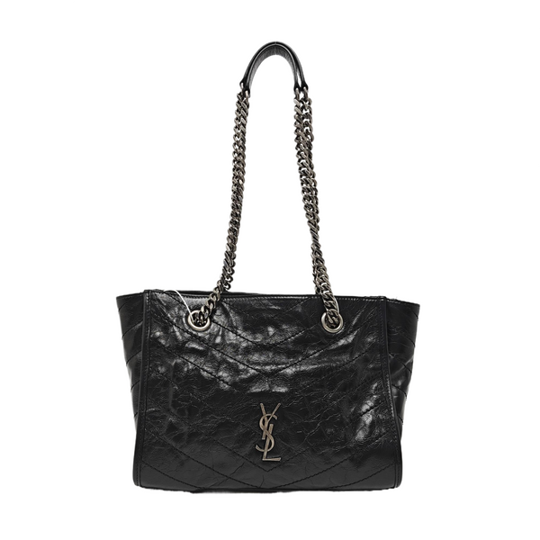 NIKI Small Chevron Calfskin Black