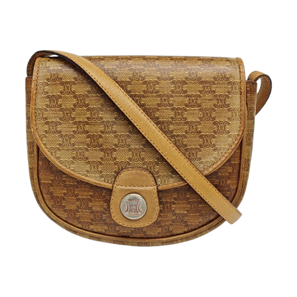 Coated Canvas Shoulder Bag Beige
