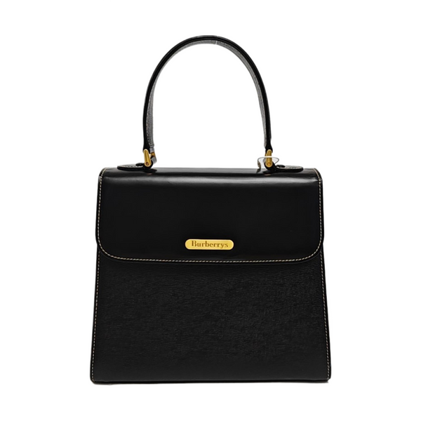 Calfskin Top Handle Bag Black