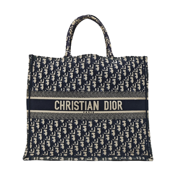 Book Tote Large Oblique Canvas Blue