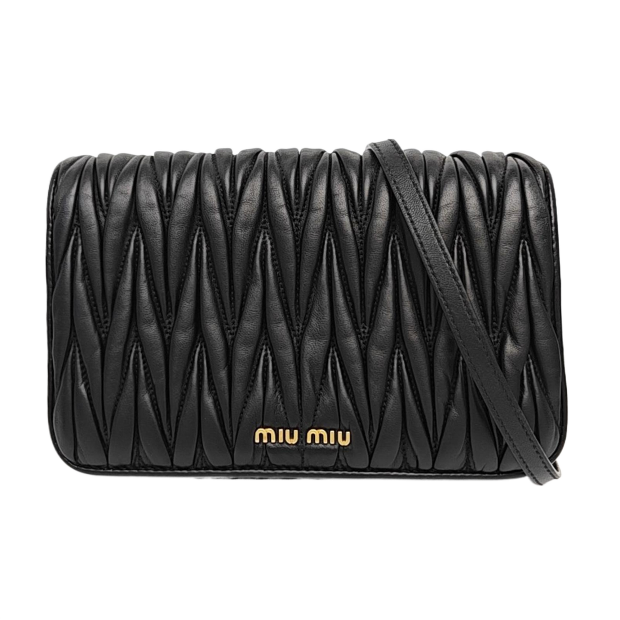 Quilted Lambskin Shoulder Bag Black