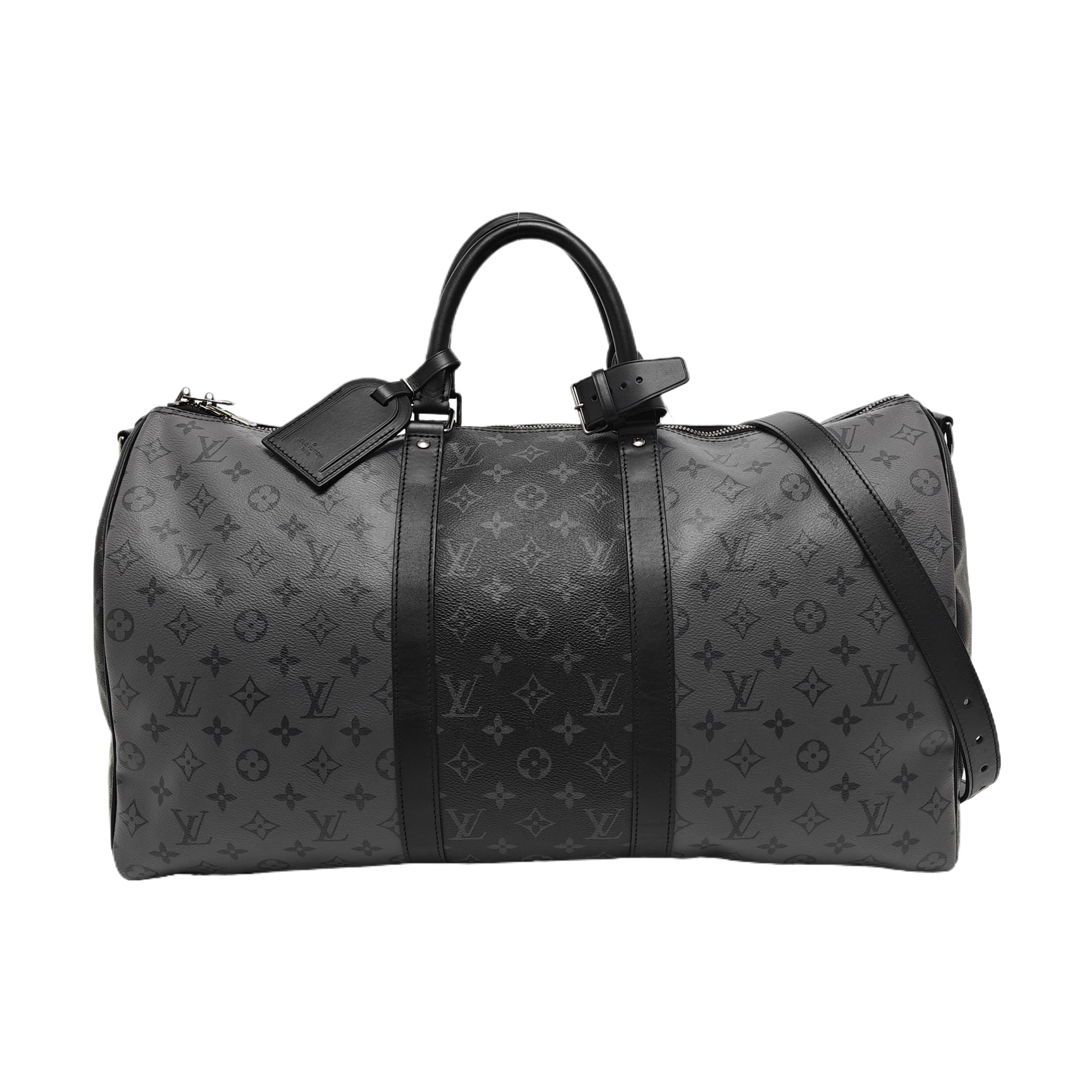 KEEPALL 50 Monogram Coated Canvas Gray